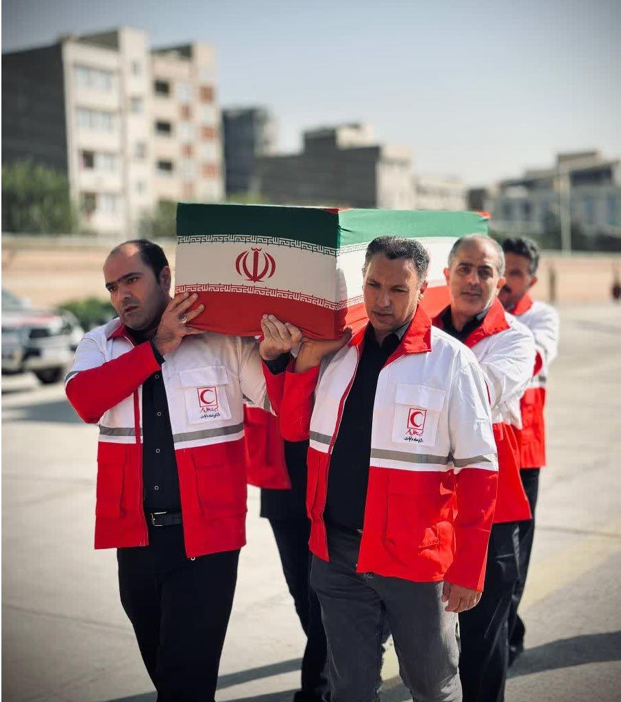 برگزاری مراسم تشییع پیکر شهید خدمت مرکز امداد هوایی جمعیت هلال احمر در سازمان امدادونجات